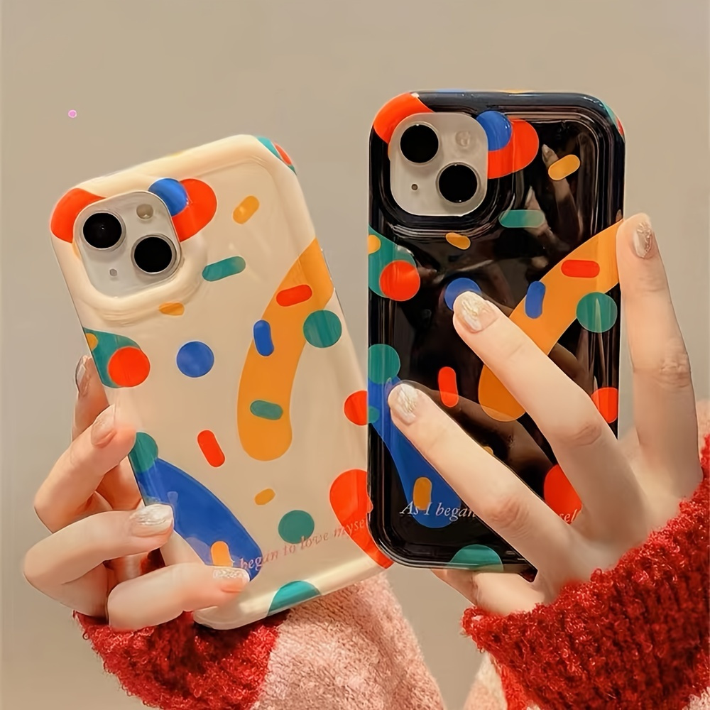 Zz4316 Y003 (white Y With Hearts And Red, Green And Yellow Graphic)  Cellphone Case For Iphone
