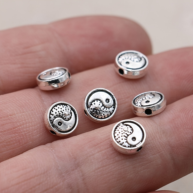 

20pcs 8mm Silver Plated Yin Yang Spacer Loose Beads For Jewelry Making Bracelet Necklace Earrings Accessories