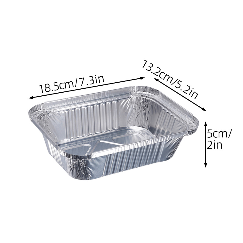 10pcs Rectangle Shaped Disposable Aluminum Foil Pan Take-out Food