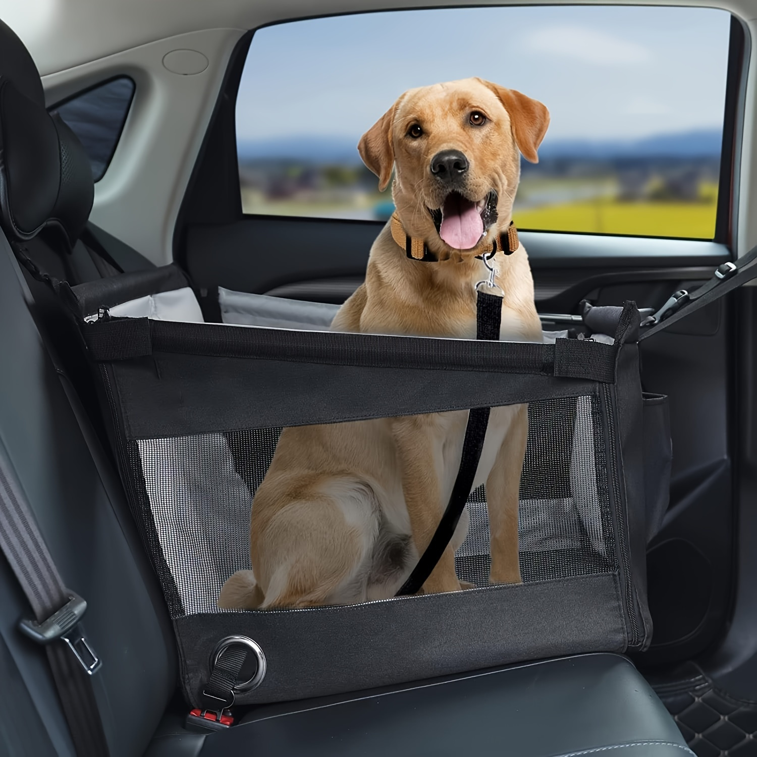  Dog Car Seat for Small Medium Large Dogs up to 50  LBS,Waterproof Car Seat for Dogs with Safety Belt,Washable Dog Pad,Durable  Pet Car Seat for Cars,Trucks,SUVs-Gray : Pet Supplies