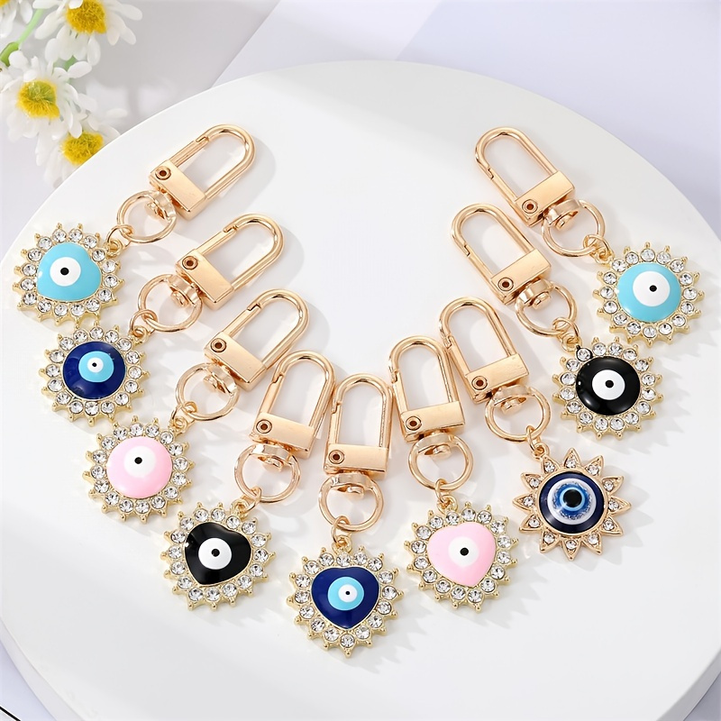 Evil Eye Sun & Moon Keychain – Crystal Love Collective