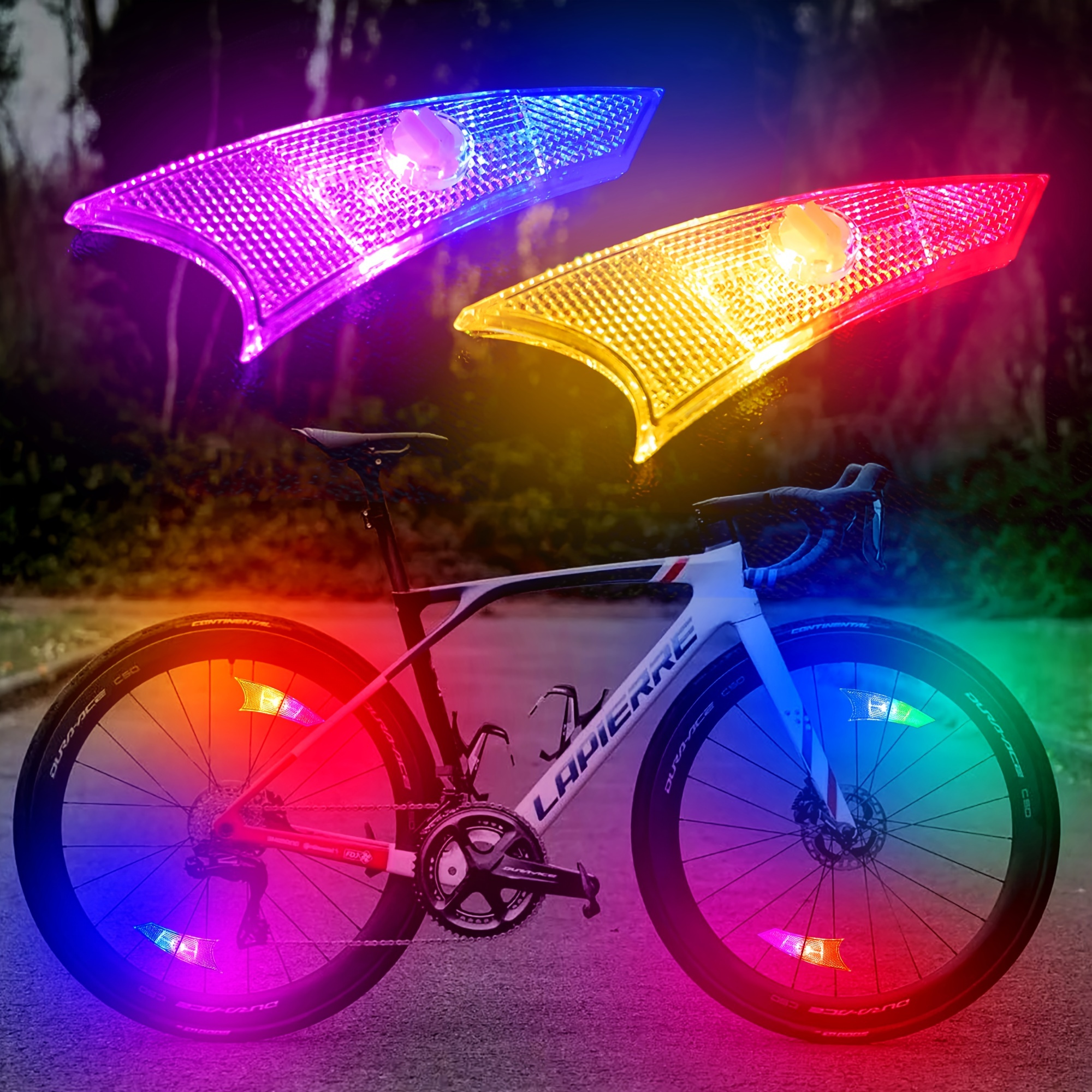 Mudder Fahrrad-Speichenlichter, LED, wasserdicht, bunt, 3 Farben,  Fahrrad-Speichenlicht mit Batterien im Lieferumfang enthalten, für  Sicherheit