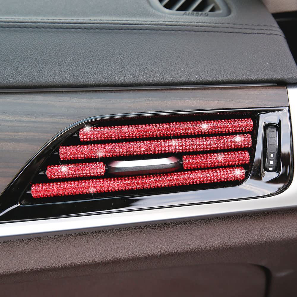 10pcs Car Artificial Diamond Air Vent Decorative Strips Car Interior