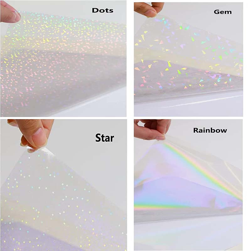 20 feuilles de papier autocollant holographique transparent - Temu
