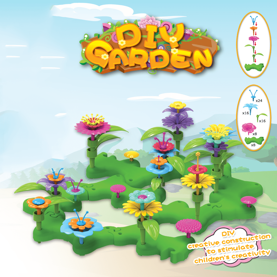 BIRANCO. Juego para crear de jardín de flores, juego educativo Divertidos  juguetes apilables para niños de 3 a 6 años de edad, actividad educativa