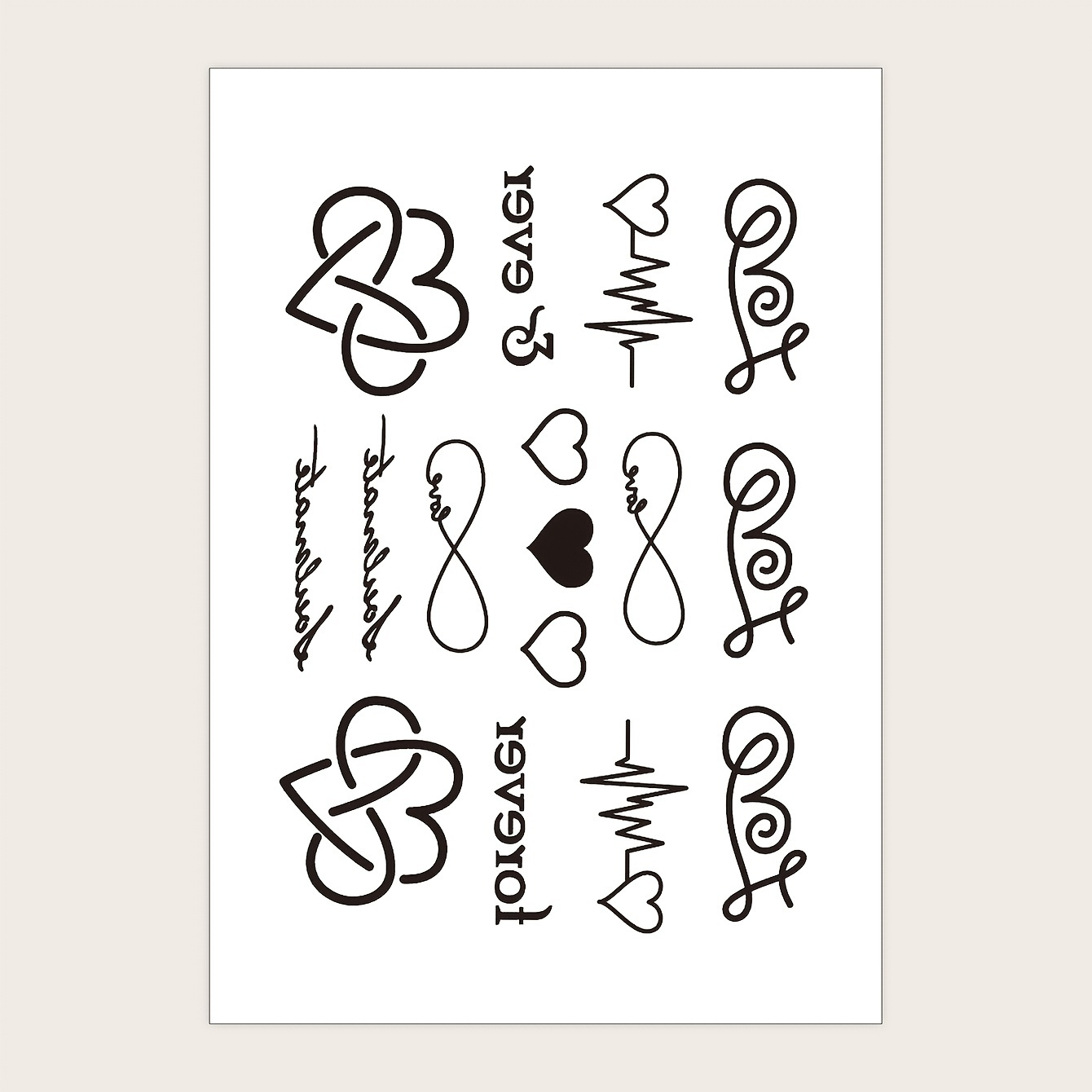 

Love Heart Beat Symbol Temporary Tattoos - Waterproof, Realistic, Lasts 2-5 Days - Perfect For Dating, Makeup, And More!