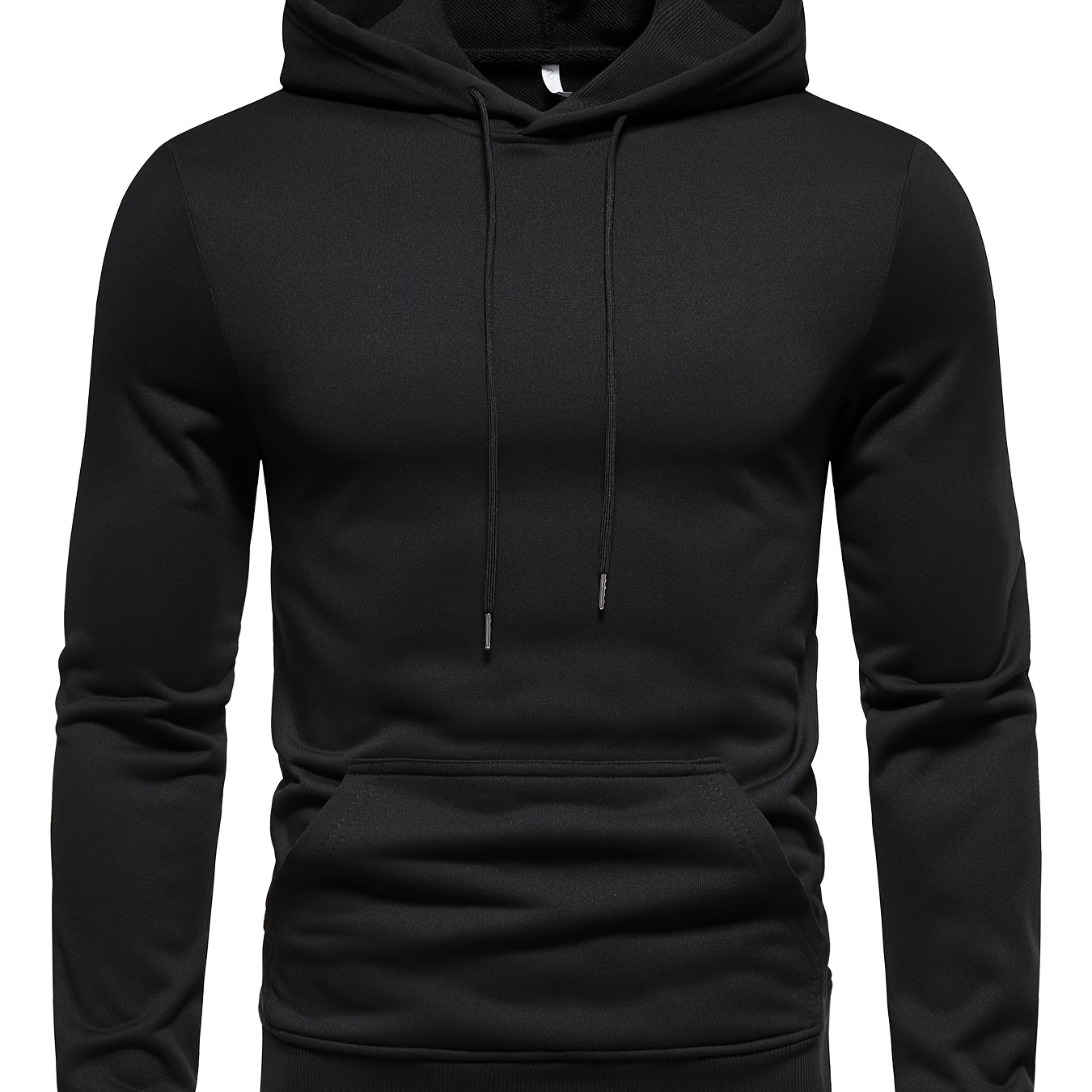 

Men's Long Sleeve Solid Hoodies Street Casual Sports And Fashionable With Kangaroo Pocket Sweatshirt, Suitable For Outdoor Sports, For Autumn And Winter, Fashionable And Versatile
