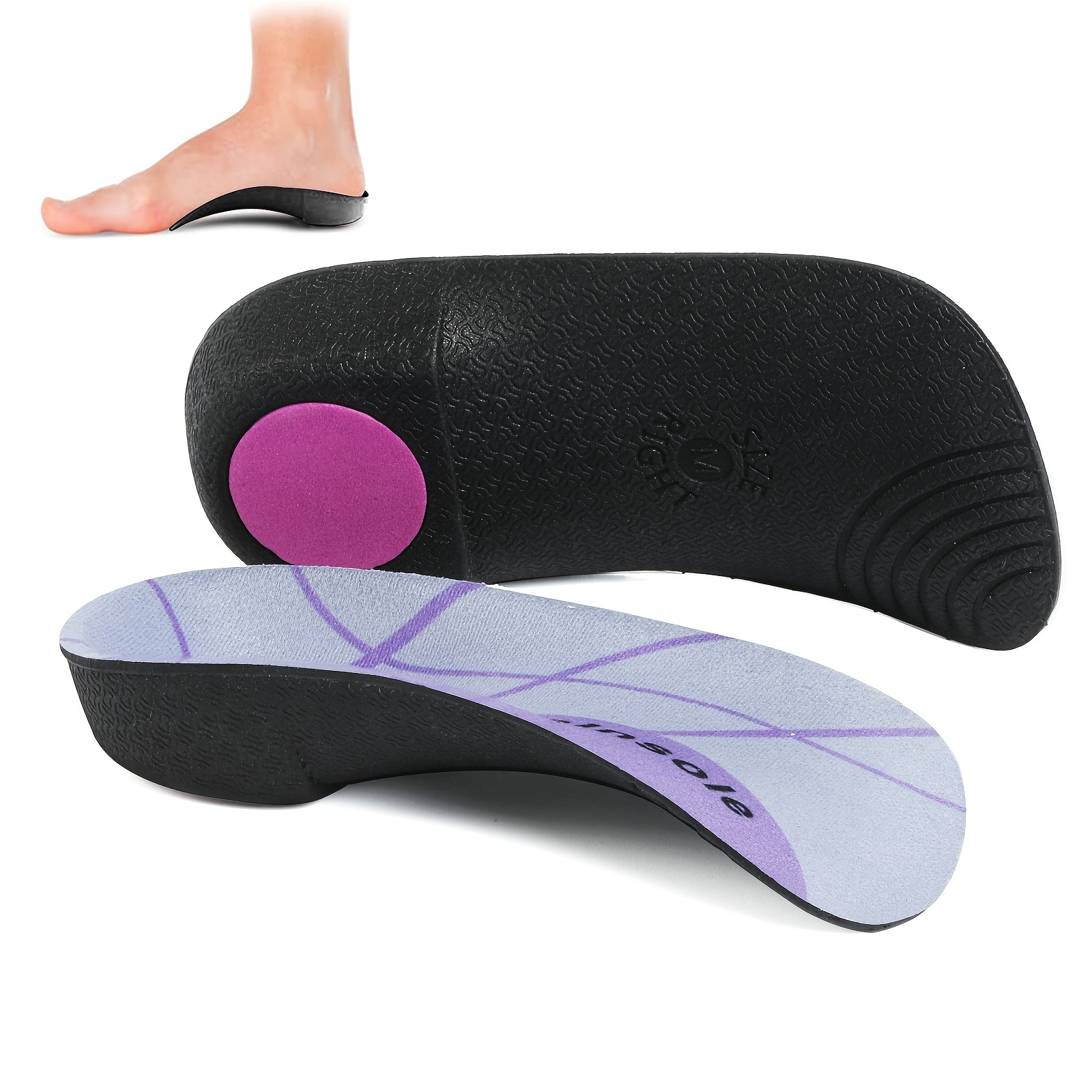 1pair High Arch Support Orthotic Insoles - Perfect for Men & Women with Flat Feet & Over-Pronation!