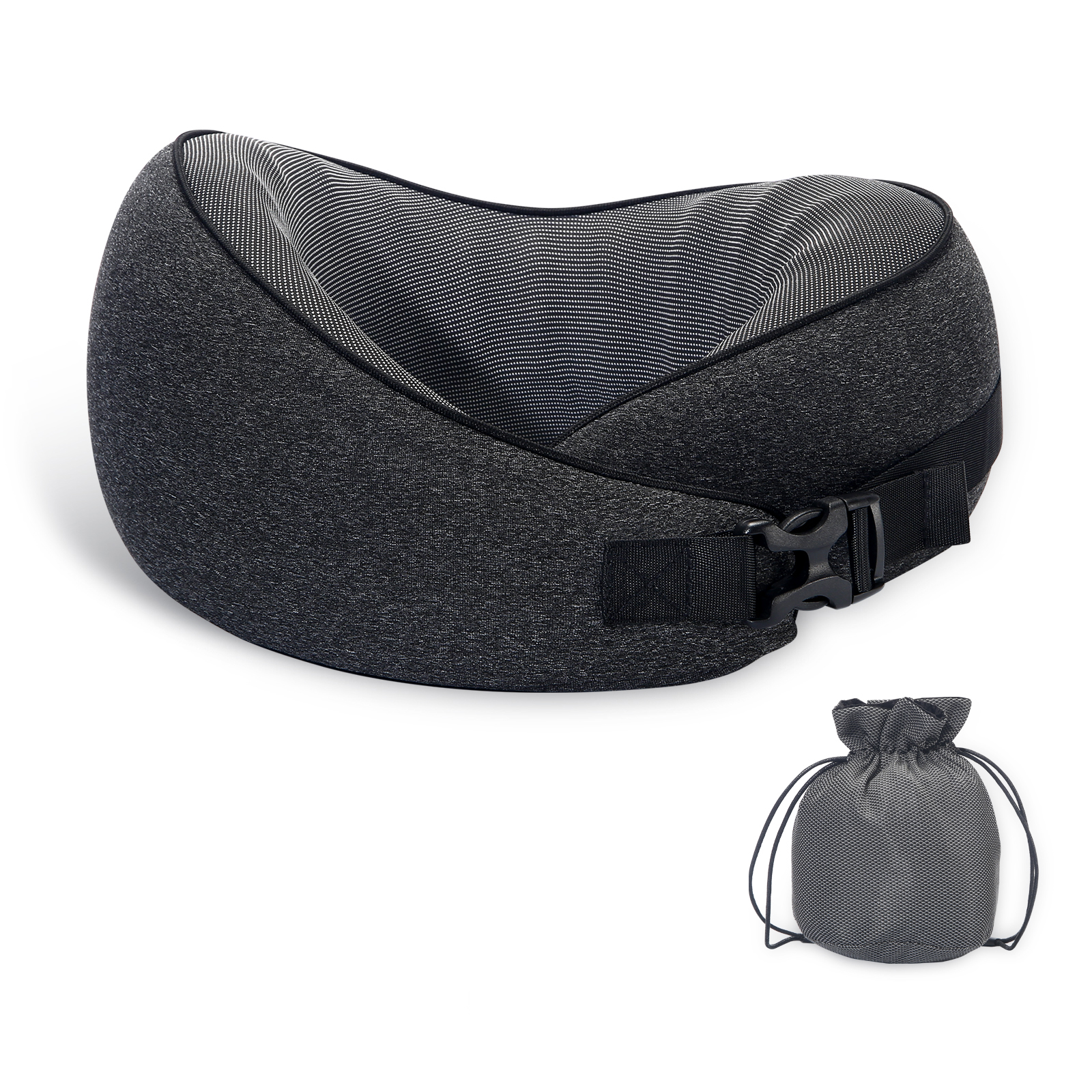 Travel Pillow - Memory Foam Pillow With Washable Cover - Neck Pillows For  Sleeping On Airplanes, Trains, Cars, And Buses By Home-complete (black) :  Target