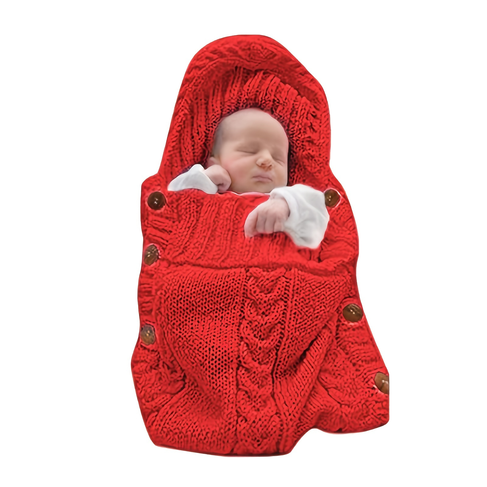 Baby Stroller Sleeping Bag Knitted Button And Fleece Warm Mini Ears Small  Tail Sleeping Bag - Temu