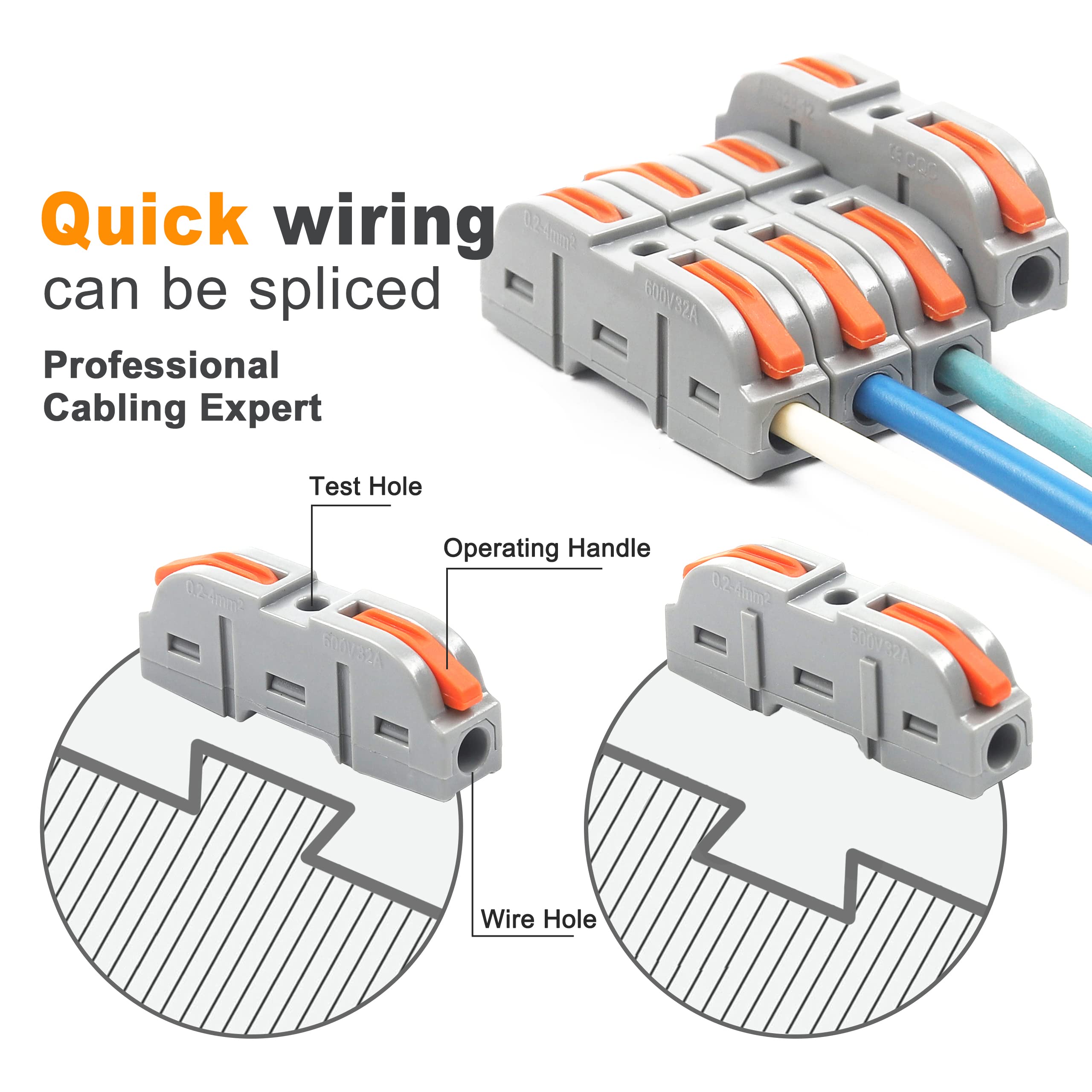 20pcs quick splice wire connector 1 to 1 inline wire connectors kit
