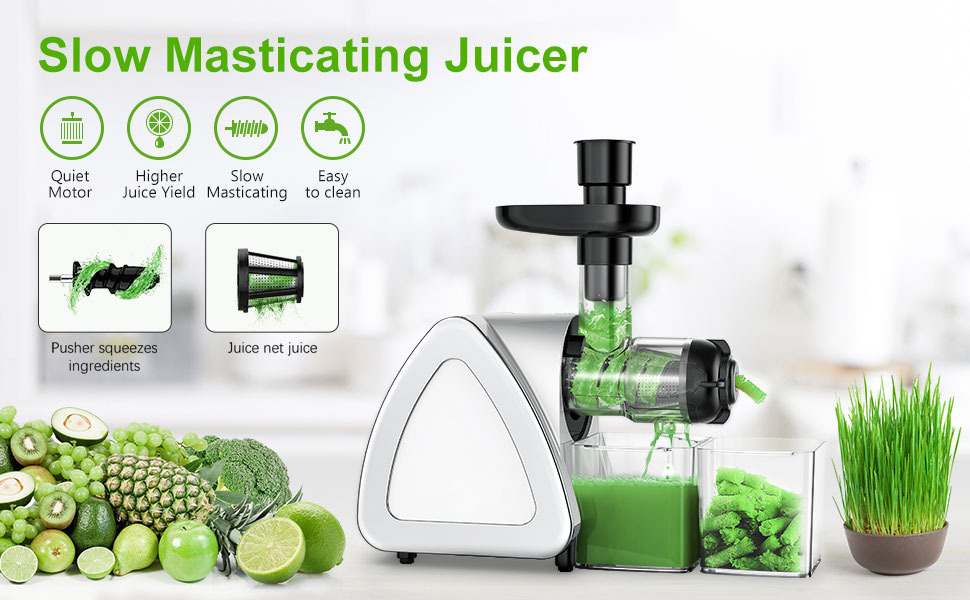 1pc juicer machines juicer easy to clean cold press juicer juicer machines vegetable and fruit high juice yield slow juicer slow juicer with two special container brush juice extractor kitchen accessories details 0