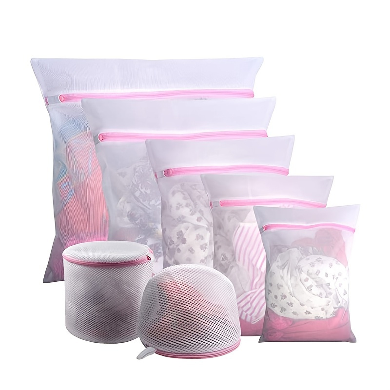 

2/7pcs Mesh Laundry Bags For Delicate With Zipper, Travel Storage Organize Bag, Clothing Washing Bags For Laundry, Blouse, Bra, Hosiery, Stocking, Underwear, Lingerie, Laundry Supplies