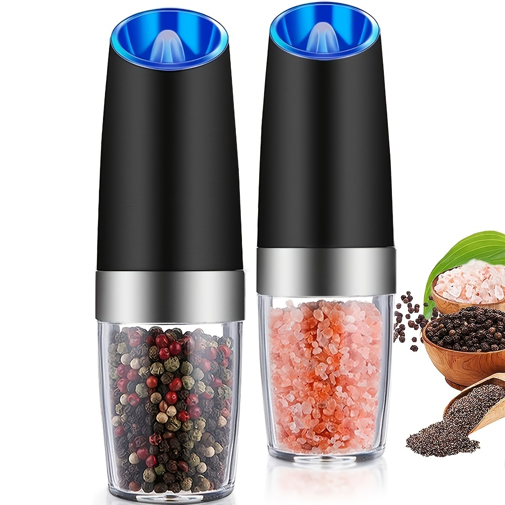 2pcs Electric Salt And Pepper Grinder Set Automatic Pepper And Salt