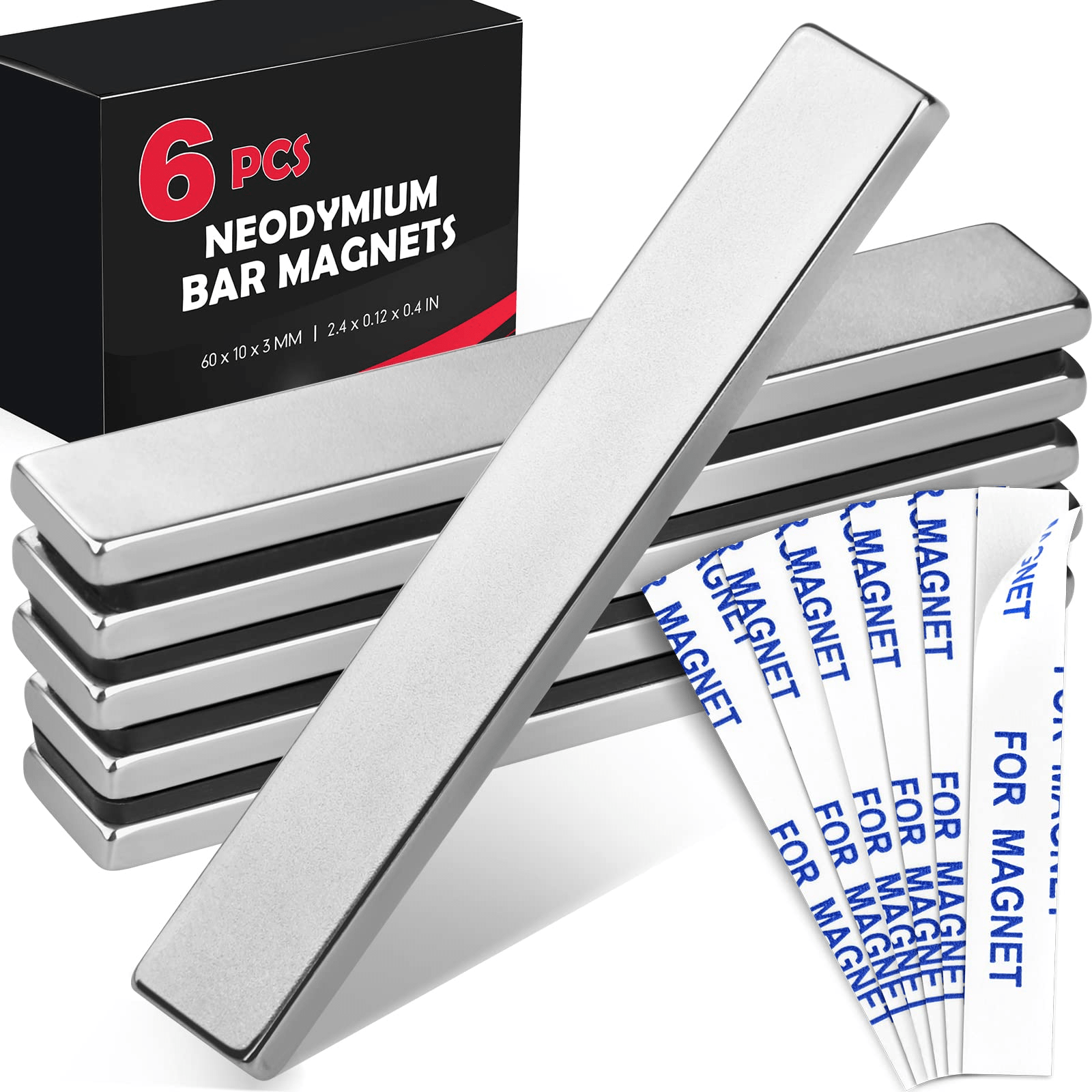 10 Pcs Strong Neodymium Magnets Bar, Heavy Duty Rare Earth Magnets,  Rectangular Magnetic Bar, Small Powerful Magnets for Crafts Kitchen DIY  Tool