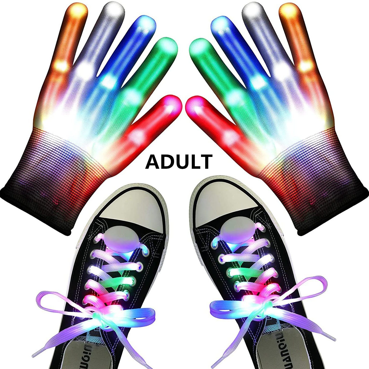 Led Gloves And Led Shoelaces With 6 Flashing Modes Light Up - Temu New  Zealand