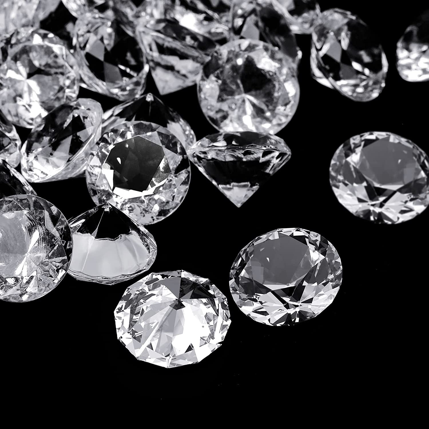Entervending Acrylic Gems - Gems Rocks Acrylic Vase Filler - 300g Pack Fake Jewels - Assorted Color Plastic Gemstones - 20 mm Plastic Gem - Table