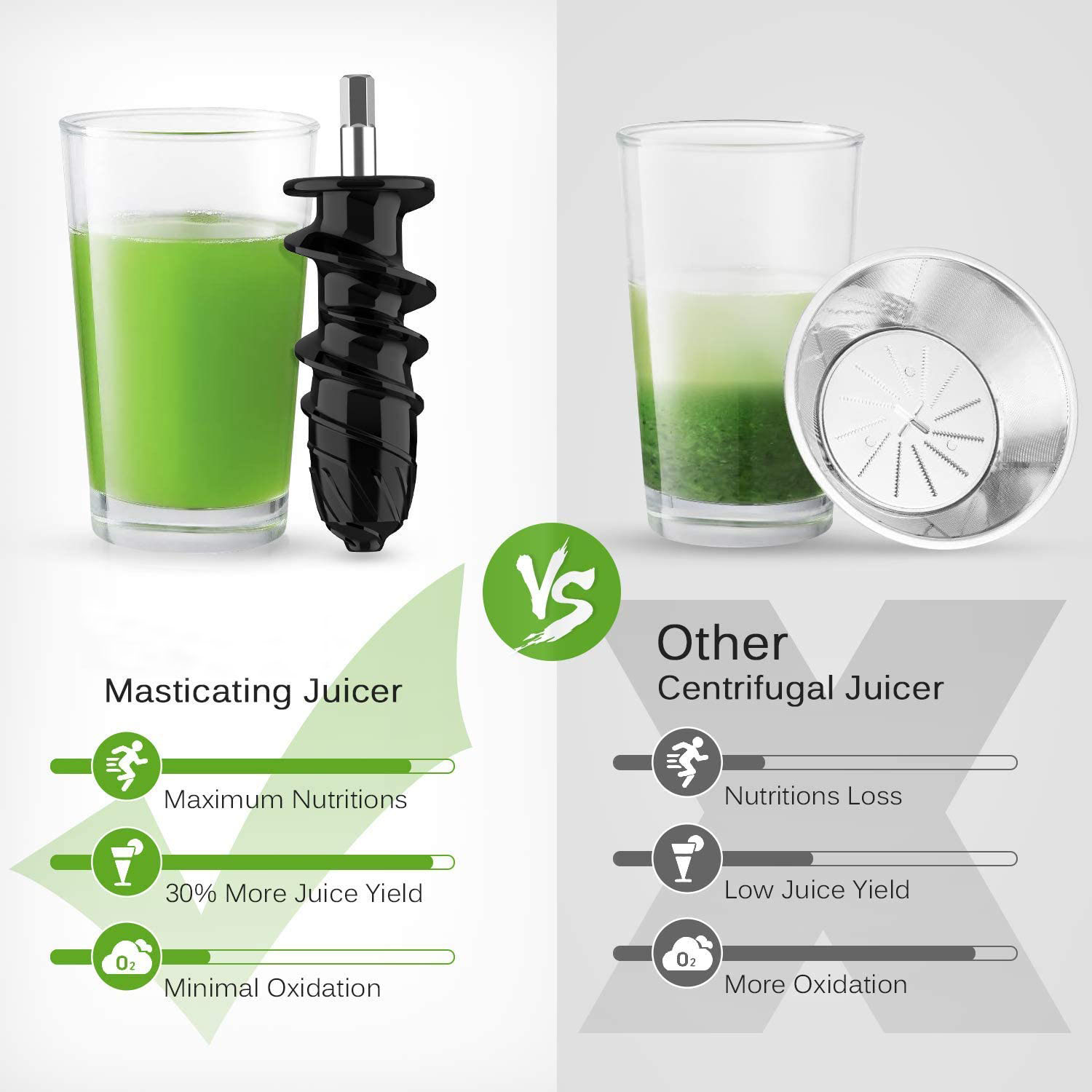 1pc juicer machines juicer easy to clean cold press juicer juicer machines vegetable and fruit high juice yield slow juicer slow juicer with two special container brush juice extractor kitchen accessories details 2