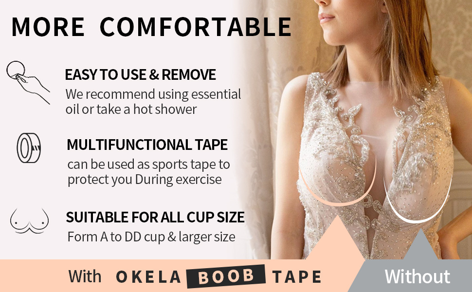 Transparent Breast Lift Tape and 10 Pcs Lace Petal Backless Nipple Cover  Set,Fashion Medical Athletic Body Boop Push Up bob Tape Invisible boobtape
