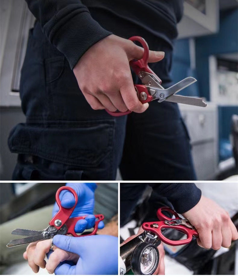 Emergency Shears Multifunctional Foldable Trauma Shears With Ring Cutter Highquality