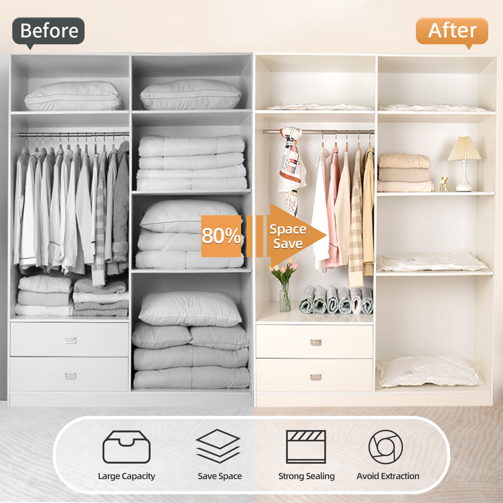 Maximize Your Closet Space With Space Saver Vacuum Storage - Temu