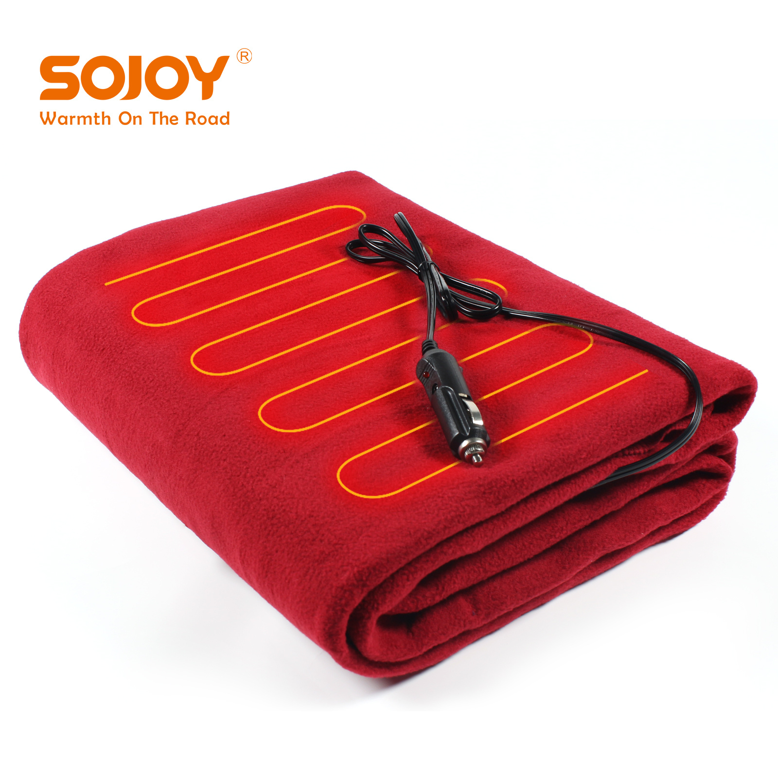 Sojoy Electric Heated Blanket For Car, Travel Blanket For Road Trip (red) -  Temu