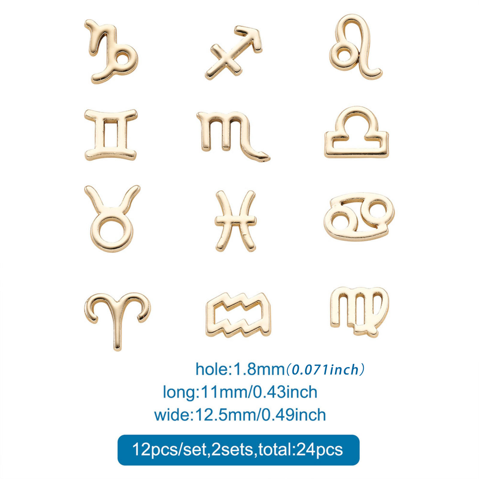 Metal Alloy Enamel Golden 12 Constellations Zodiac - Temu