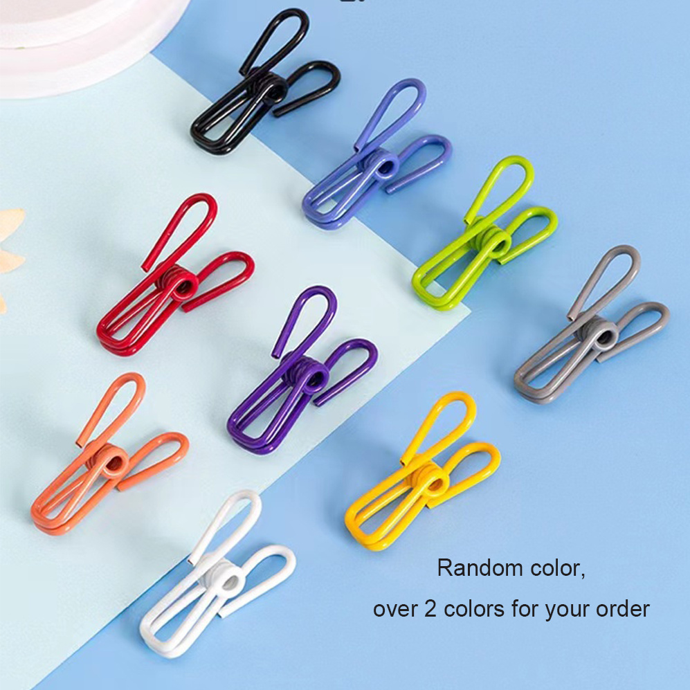 10Pcs/Pack Chip Clips Utility PVC-Coated Clips Bag Clips Multipurpose  Clothes Pins Food Clips for Food Packages Laundry Hanging