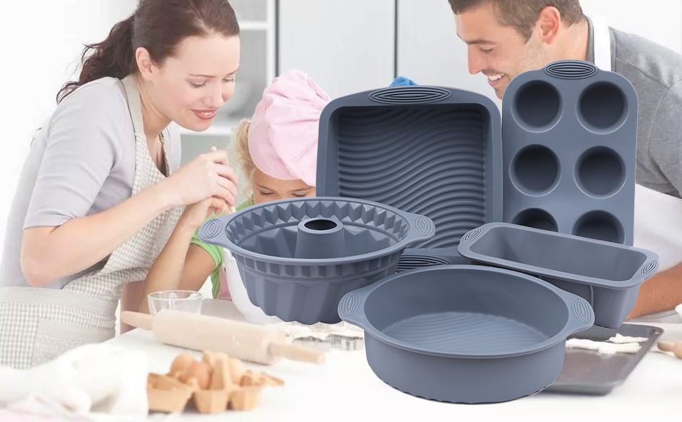 Silicone Bakeware Set, 18-Piece Set including Cupcake Molds, Muffin Pan,  Bread Pan, Cookie, 1 unit - Kroger