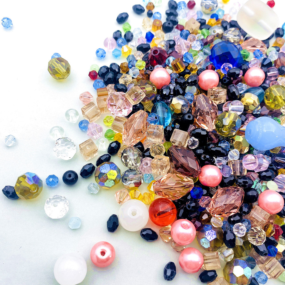 Image of Diy Handmake Glass Crystal Beads Mixed Model Size Color Czech Glass Loose Beads Crystal Jewelry