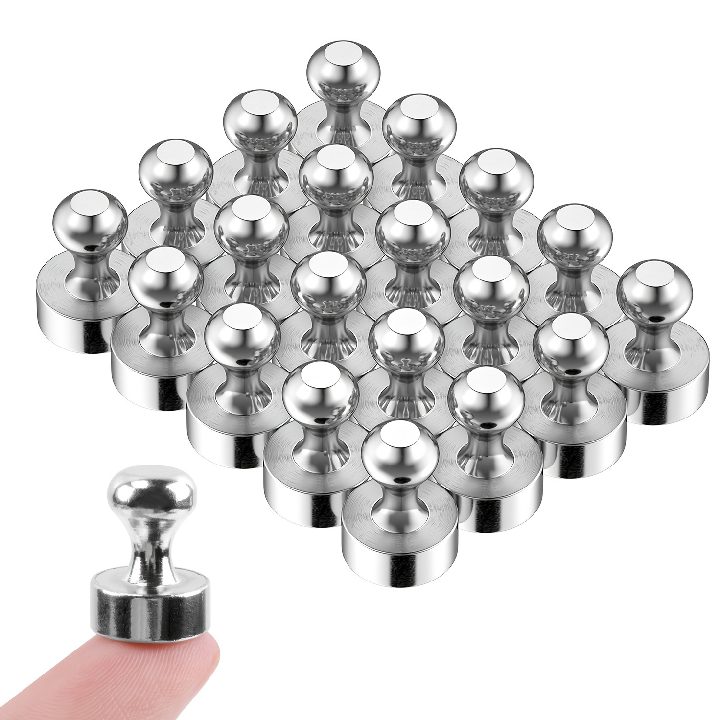 30pcs/set Small Round Neodymium Magnet, Strong Rare Earth Magnet For  Refrigerator, Office, Whiteboard (silver)