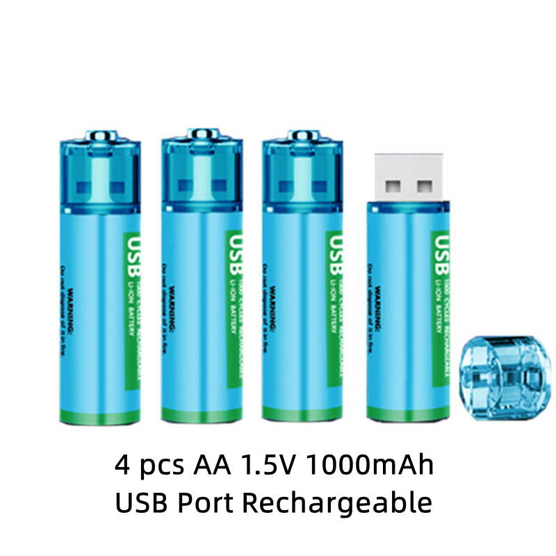 Batterie Rechargeable 2 Pièces/4 Pièces Aa 1000mah/ Aaa 400mah, Batterie Au  Lithium À Charge Rapide Avec Port Micro Usb - Sports & Activités D'extérieur  - Temu France