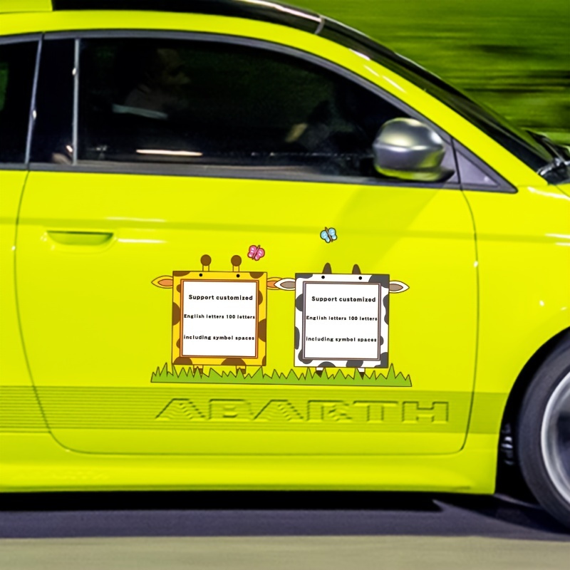 Personalized Car Sticker Cartoon Cow Giraffe Border Customizable Car