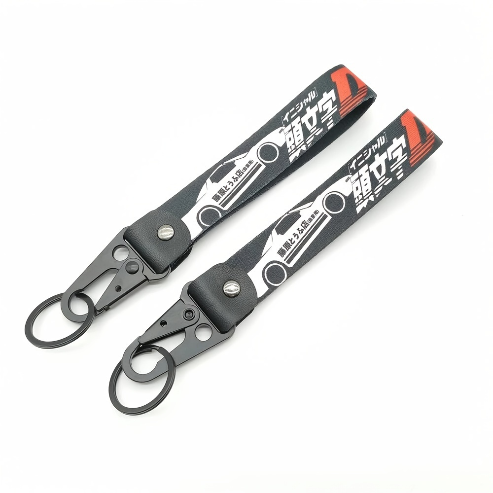 

Jdm Car Keychain, Initial D Key Tag Spring Clip Lanyard Racing Modified Nylon Motorcycle Keyring Auto Key Holder Accessories