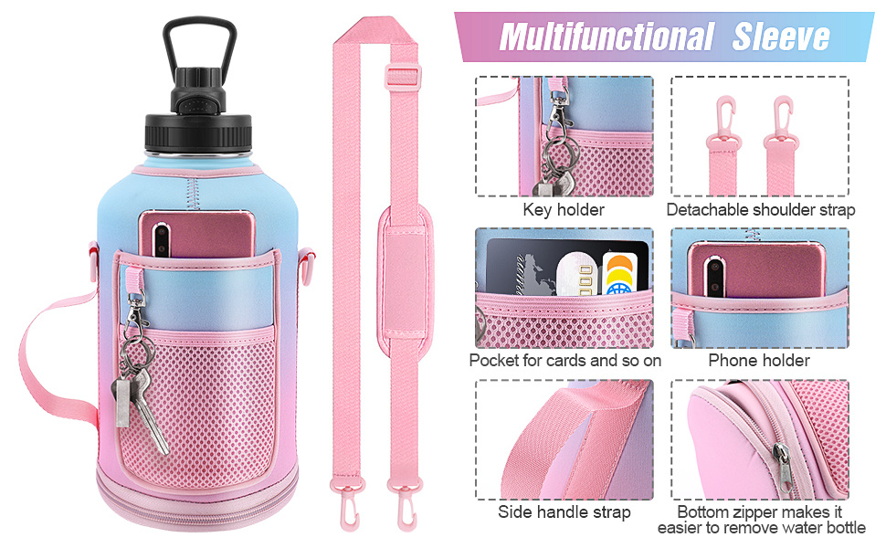 Thermosis 64 Oz Insulated Water Bottles With Straw, Half Gallon Water  Bottle Thermos With Wide Mouth Opening and 2 Lids With Handle. Great 1/2  Gallon