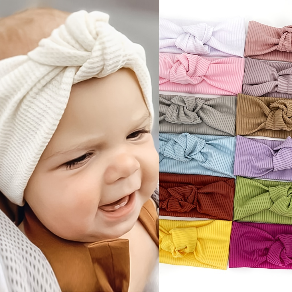 3pcs Bandeau Noeud Pour Bébé Filles, Accessoires Cheveux Colorés Simples,  Couleur Aléatoire - Temu Belgium