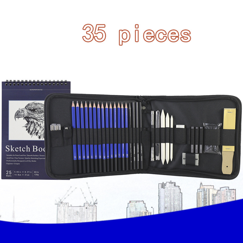 80pcs Drawing Kit Pencils Painting Set, WIth 3-Color Sketch Book And Color  Book Sketching Kit, Pro Arter Paint Gloves And High Grade Penils Set For Ki