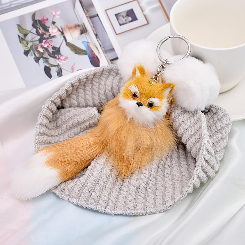 Plush Little Fox Keychain for Creative Gift Giving