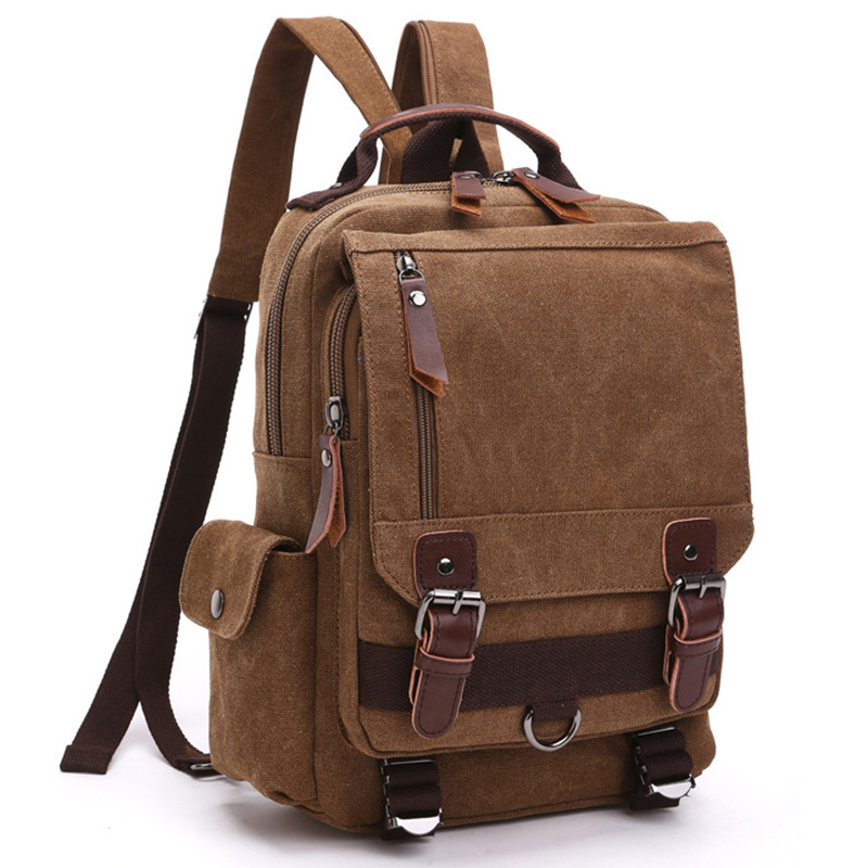 Canvas Messenger Bag Shoulder Sling Backpack Travel Backpack