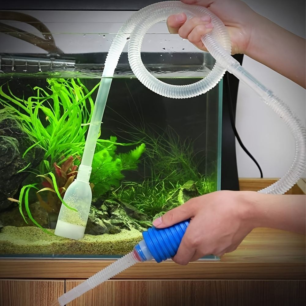 Aquarium Water Changer and Gravel Cleaning Siphon Pipe for Aquarium (White  & Blue) by TEDTABBIES.