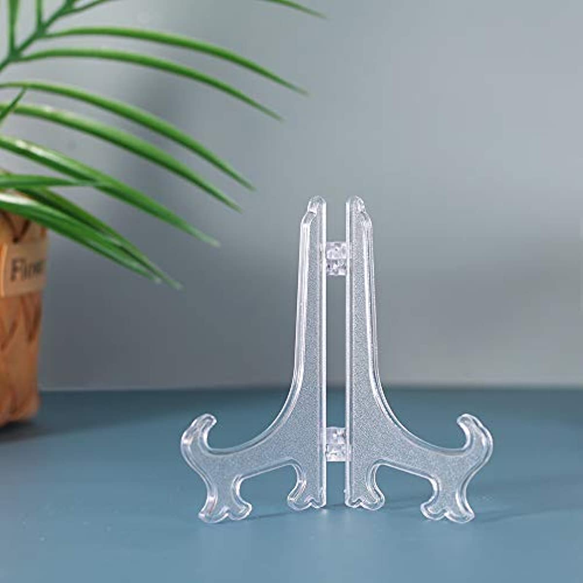48 Pieces Mini Easel Stands Plastic Plate Stand Holder Display Picture  Easel Stand for Display Picture Frame Collectibles Desktop Weddings Party  Home Decoration…