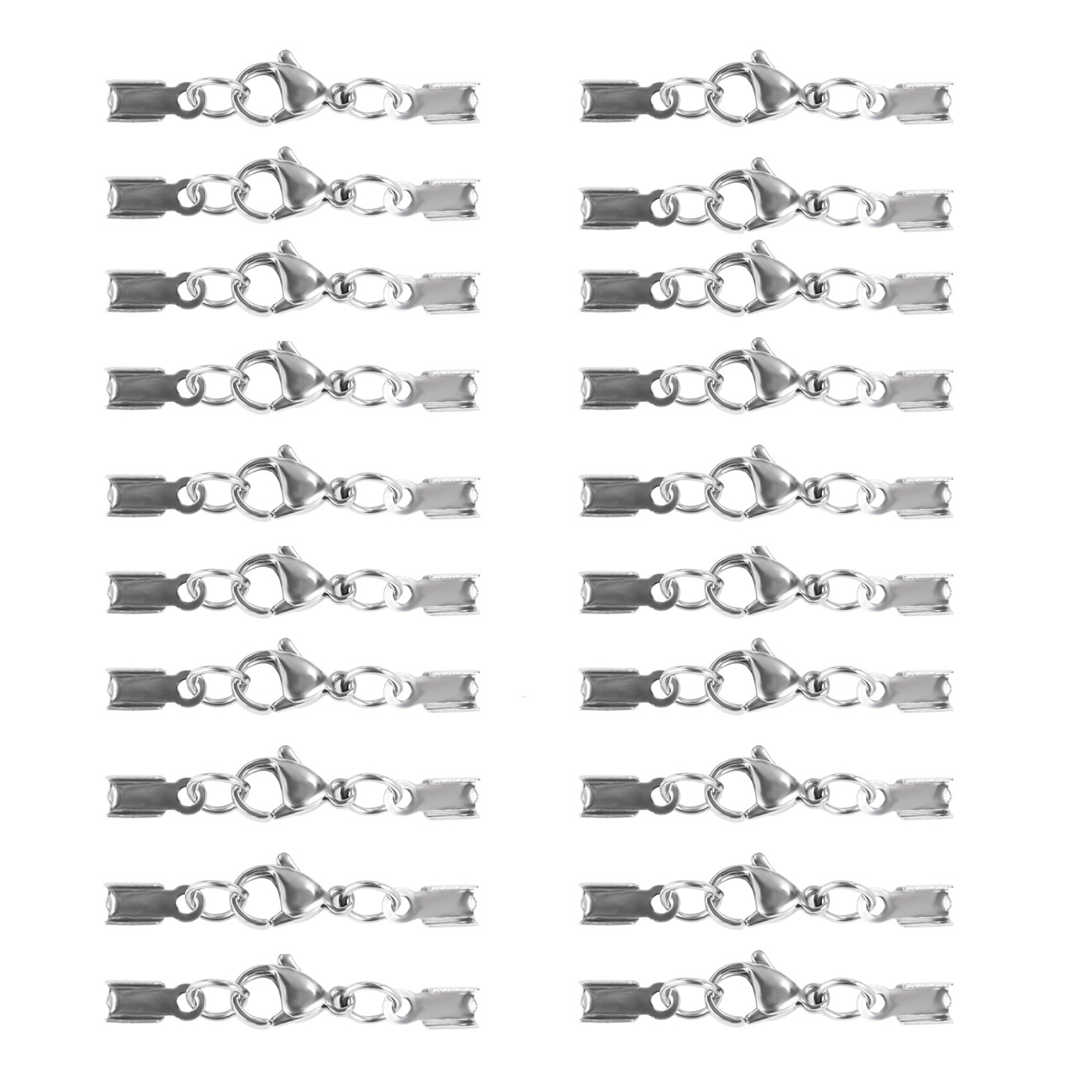 TEMU 20pcs Stainless Steel Rope Buckle Clip Lobster Clasp Combination Necklace Tail Buckle Jewelry Accessories Jewelry Material Stainless Steel Necklace Buckle