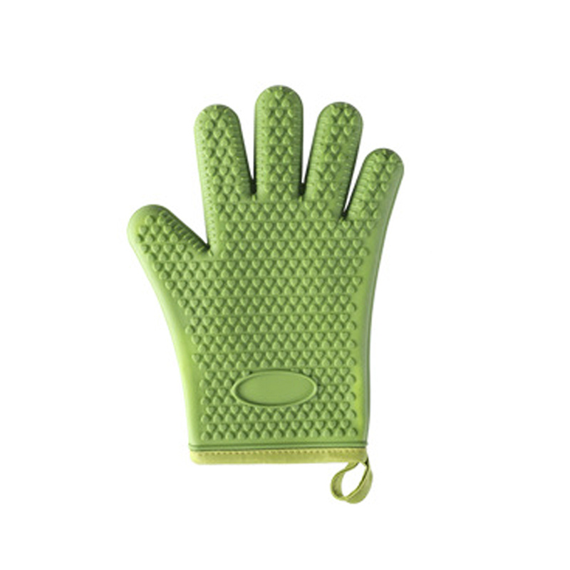 1pc Mint Green Silicone Heat Resistant Glove For Oven, Baking, Grilling,  Microwave, House Cleaning And Kitchen