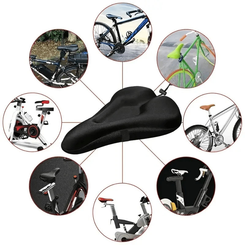 Comfortable Gel Padded Unisex Bike Seat Cushion For Extra Soft Exercise  Bicycle Riding - Temu