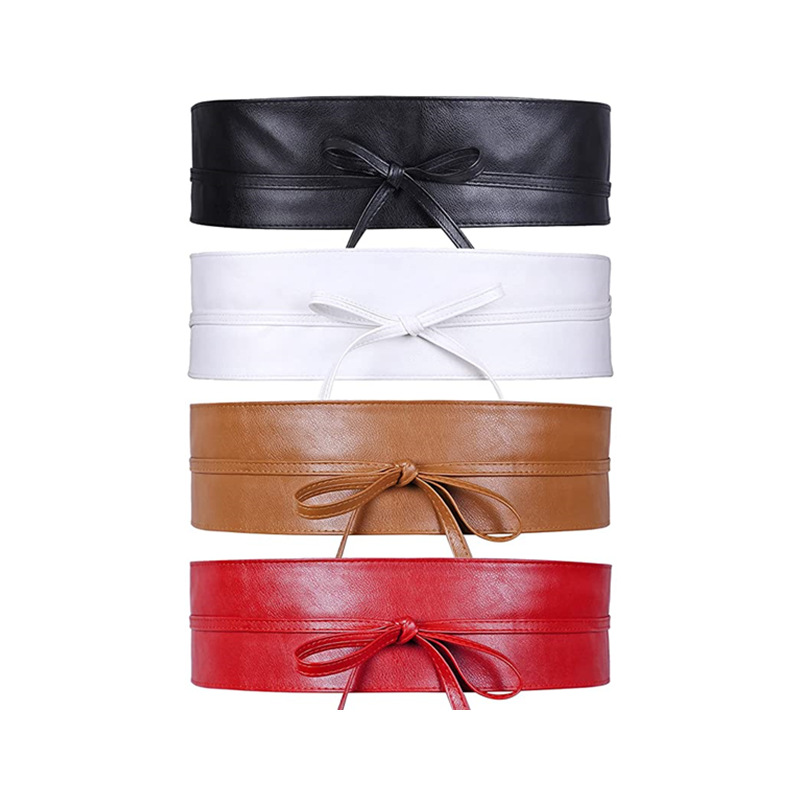 Stylish Pu Leather Obi Belts Elegant Bowknot Wide Waist Belt Dress Girdle  For Women - Temu Italy