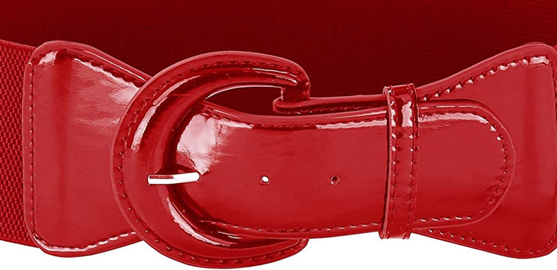 SUOSDEY Women Stretch Wide Belts Vintage Elastic Waist Belt For Dresses With Retro Interlocking Buckle