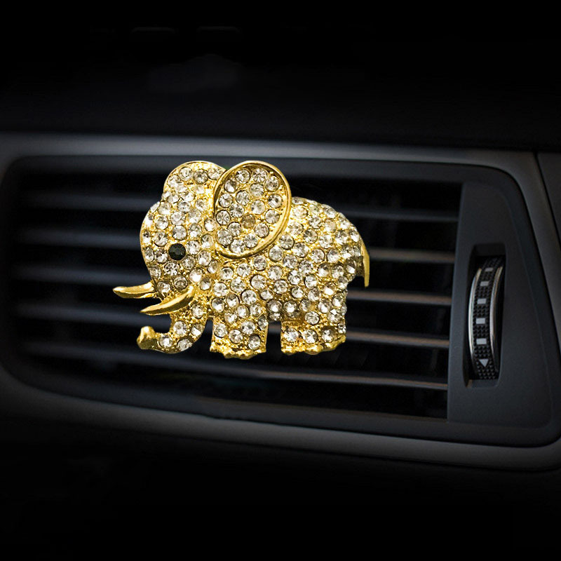 Kaufe Auto Lufterfrischer Vent Clip Luxus Strass Legierung Elefant