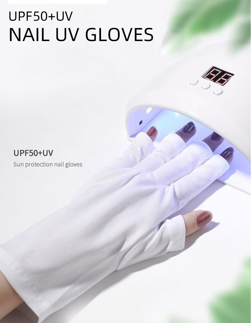 1 paire anti uv gants Uv Shield gant manucure sans doigt Nail Art