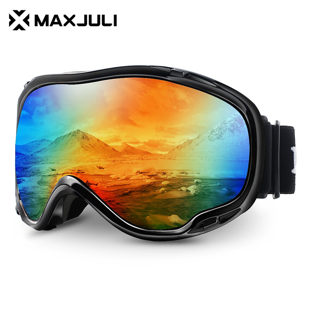 MAXJULI-Gafas de esquí profesionales para hombre y mujer, lentes de doble  capa, antivaho, UV400