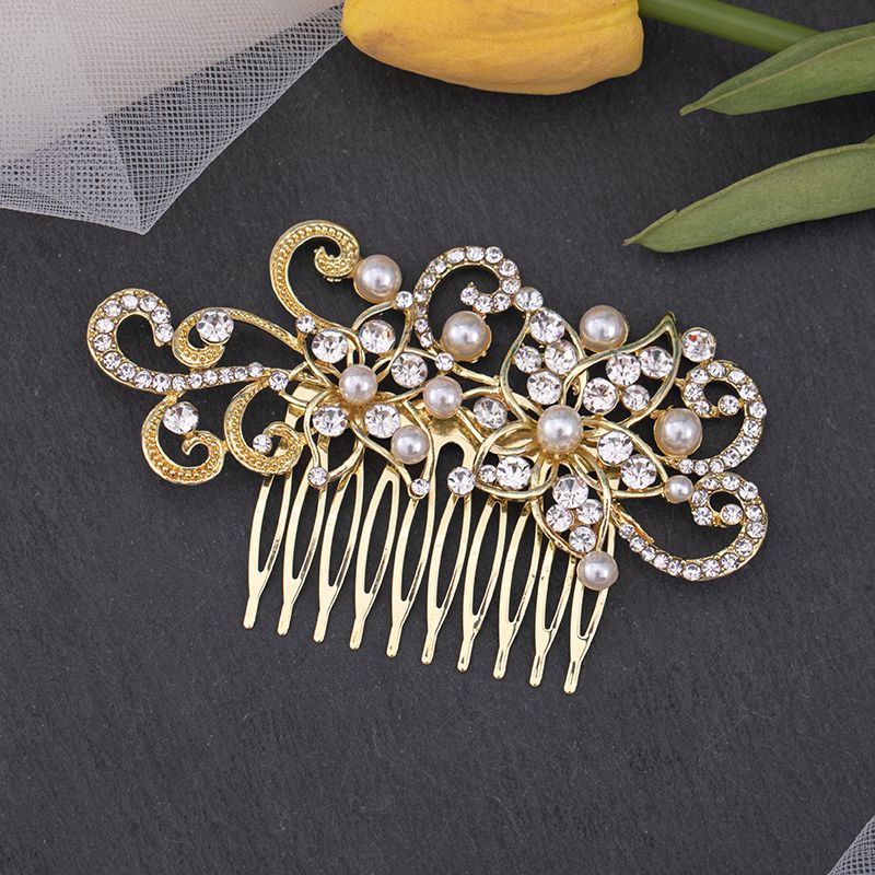 Silvery Golden Faux Pearl Rhinestone Hair Comb Fashion Wedding Bridal Hair  Accessories For Women And Girls | Shop On Temu And Start Saving | Temu